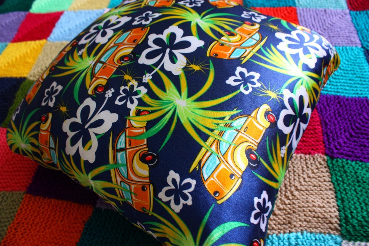 Floral Car Satin Kitsch cushion pillow