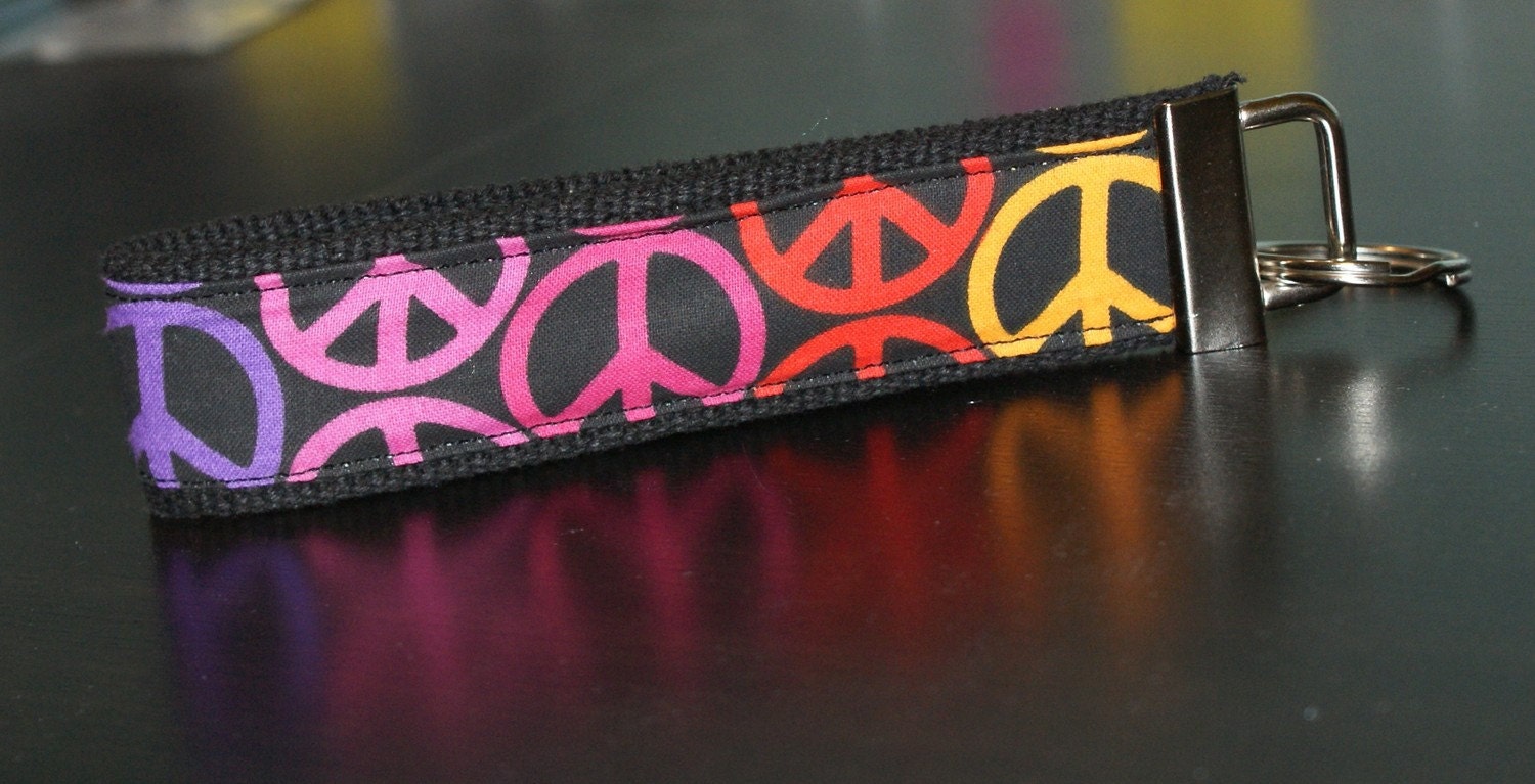 Peace Sign Wristlet Multi Colored