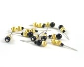 Shadowbox Designer Pins-Black and Gold