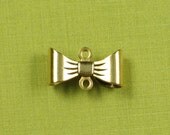 12 Antq Gold Bow 2 Ring Connector Jewelry Finding 375