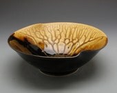Small Wiggle Bowl - Dark Ebony Brown and Golden Brown