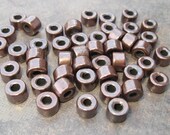 10 BRONZE Greek Ceramic Pony Beads 6x4mm Mini Tube Rondelles