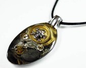 PIRATE OF STEAMPUNK Altered Art Watch Parts and Gears Resin Vintage Spoon Pendant with Necklace 3