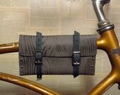 Faus bois browm leather bike bag