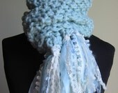 Nobody Puts Baby In A Corner knit scarf Pale Blue