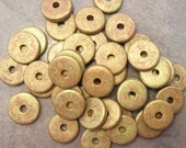 13mm Greek Ceramic ANTIQUE GOLD Round Disks - 25