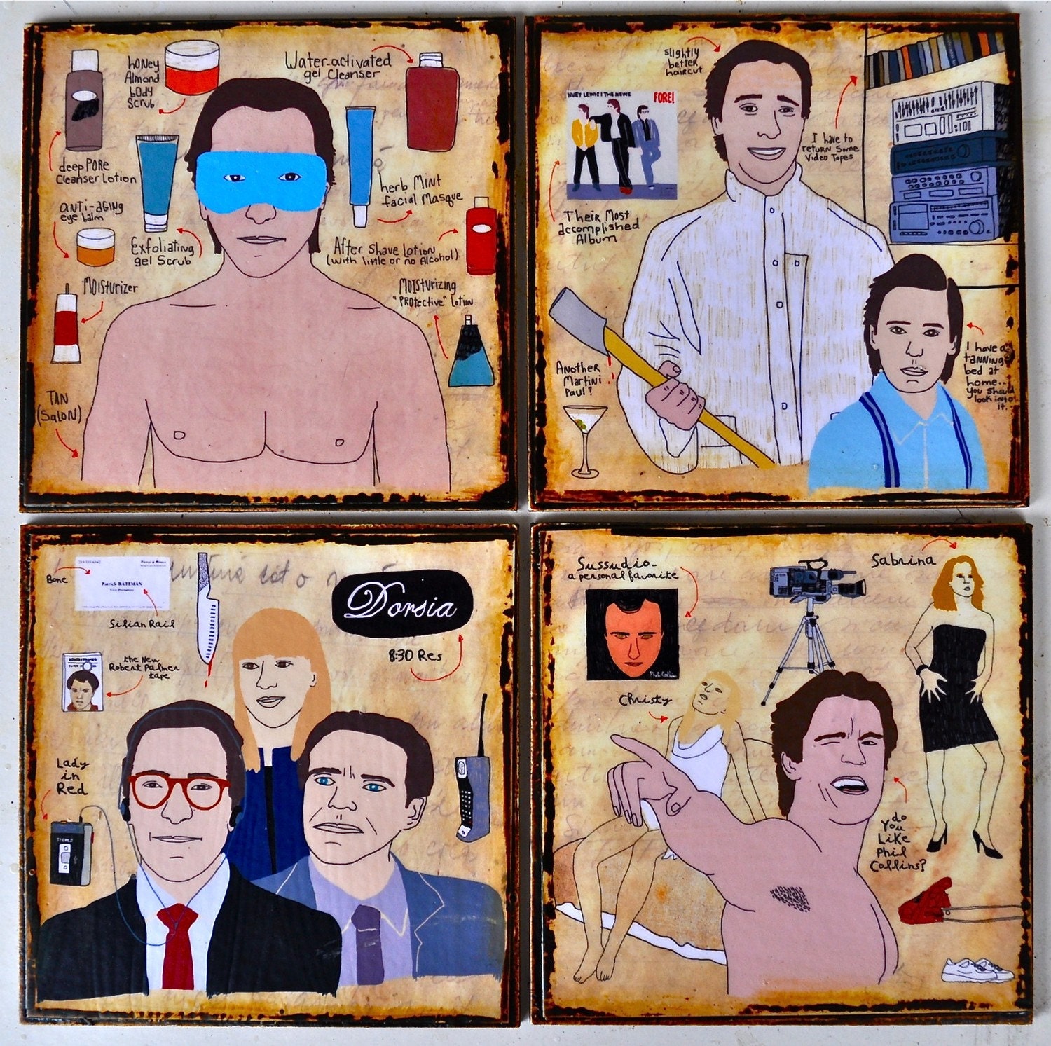 American Psycho- set of 4 coasters