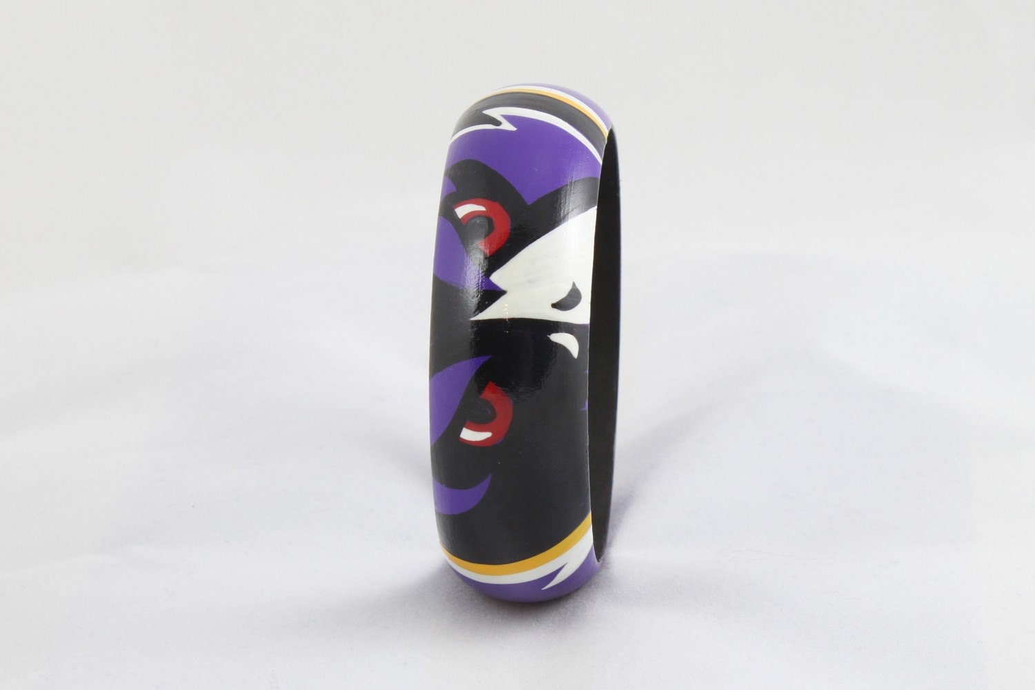 Ravens Wide Dome Bangle Bracelet
