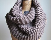 Super Snuggly Chunky knit cowl taupe brown mocha