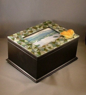 Spanish Leaves - Mosaic Keepsake Photo Box