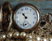 Antique Hampden Pocket Watch 1911 by avintageobsession on etsy