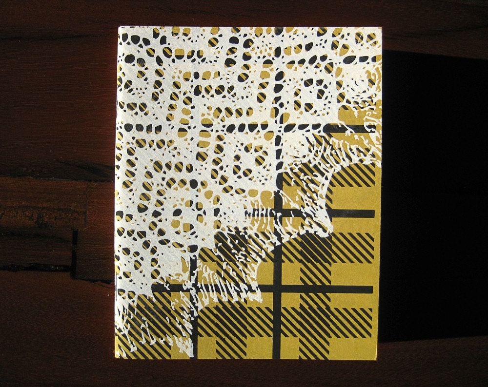 Plaid & Lace Screen Printed Notebook