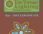 50 Dollar Gift Certificate - Lise Vintage Lighting