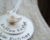 personalized grandma jewelry... hand stamped mothers necklace.. personalized name necklace