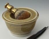Handthrown Shaving Scuttle in caramel