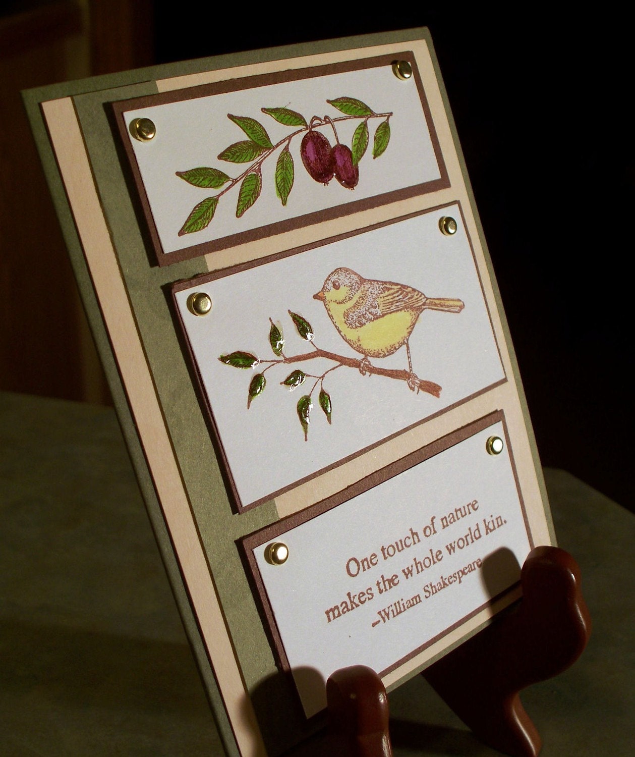 Sweet Bird Greeting Card, Stampin Up Touch of Nature