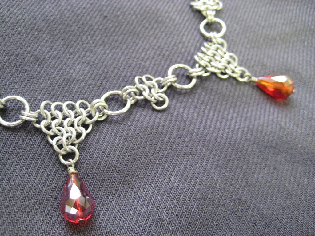 Chainmaille Renaissance Style Collar - Red