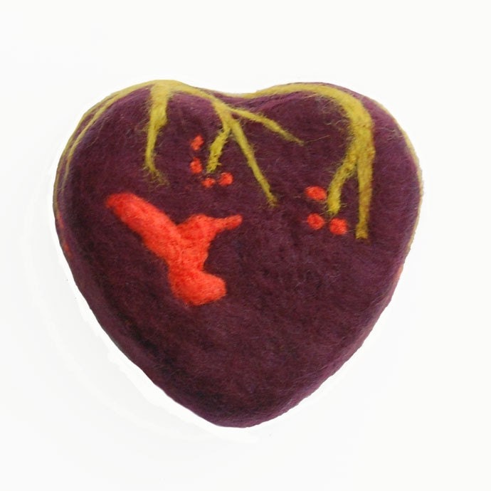Felted Soap with a Hummingbird (Plumeria)