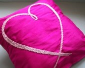 Pillow with Lavender and Hand Embroidered Custom Initial and Heart by Dolce Dreams