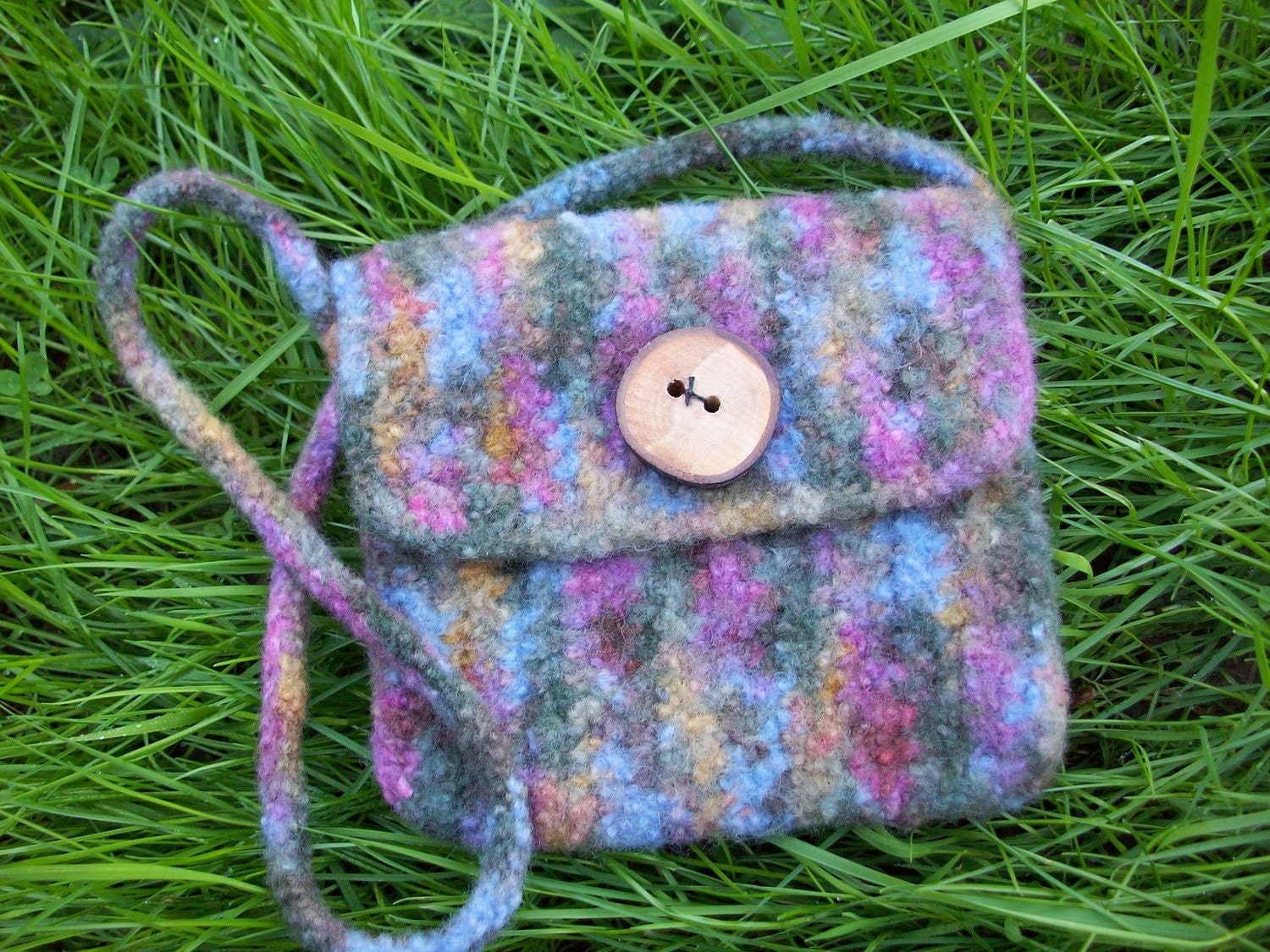 Children's Felted Purse with Branch Button