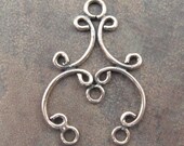 LOW SHIPPING Bali Oxidized Sterling Silver Chandelier Pair - 23 x 16mm