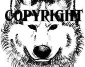 WOLF FACE SKETCH new mounted rubber stamp