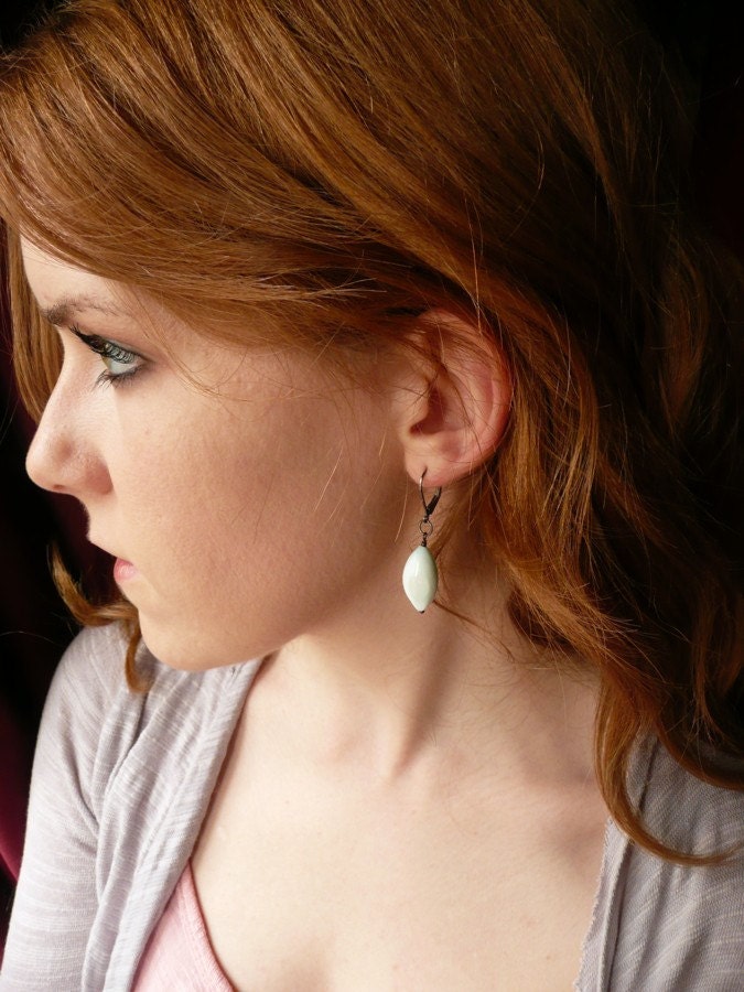 Glass Dangle Earrings - Glacier