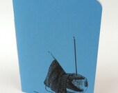 Yarn Bowl Knitting  Notebook - Bright Blue