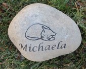 Cat Memorials -  Custom River Stone Rock