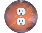 Red Planet Mars Space Duplex Outlet Plate Cover