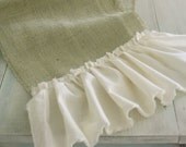 ruffled farmhouse burlap table runner 84 inches long