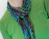 Skinny Lace Scarf - EcoCessory Organic Soy - Jewel Tone Mulitcolored