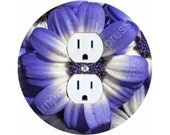 Blue Daisy Flower Duplex Outlet Plate Cover