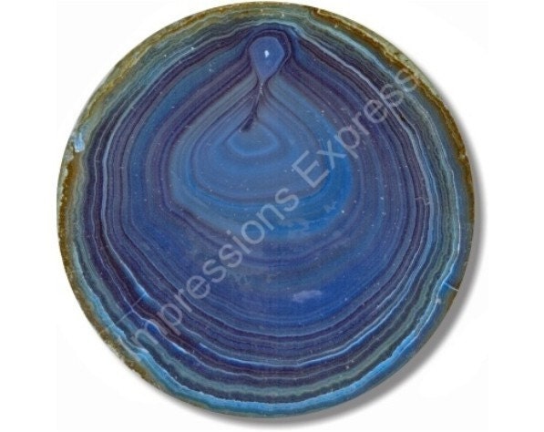 Blue Geode Stone Round Mousepad