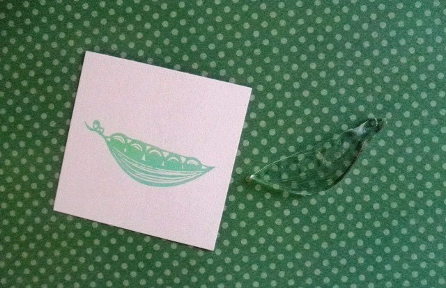 peas in a pod clear polymer rubber stamp