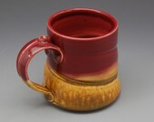 Cranberry Red and Golden Brown Mug