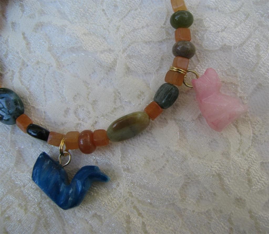 Quartz Animals and Jasper Bracelet