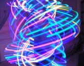 GLOworm Infinity Rechargeable LED hula hoop- collapsable with 21 LEDs slow/fast changing rainbow colors- made to order