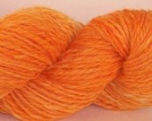 Handspun Yarn, Rocky Top Tennessee Big Orange,  Leicester Wool, 2 ply, 206 yards, UT, Worsted Weight
