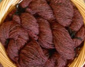 On Sale - Chocolate Cherries HandSpun Wool and Alpaca Yarn - 155 Yard Skein