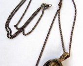 copper skull claw drop cross necklace