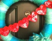 Red Sequin Heart Valentine's Trim
