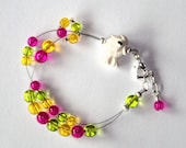 Row Counter, Crochet or Knit Counting,  Bracelet, Chester Is So Bright  Medium to Large