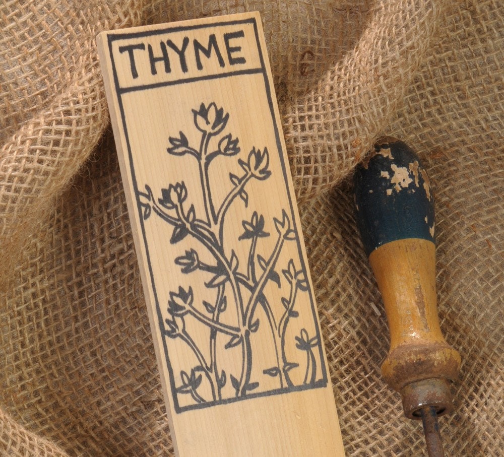 Hand-DRAWN Garden Marker for Thyme