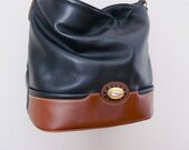 SLOUCHY large black brown buttery soft bag with sunburst design