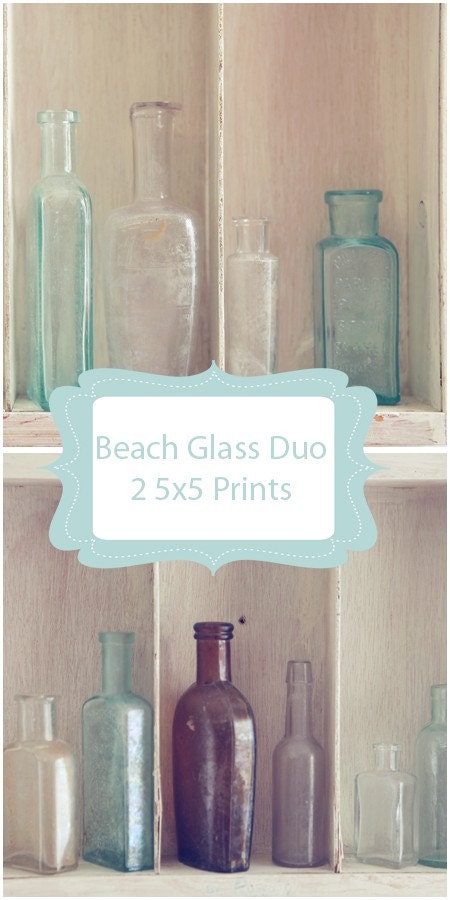 Beach Glass Duo two 5x5 prints