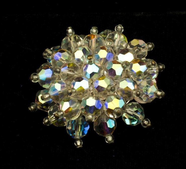 Vintage Starburst Crystal Pin