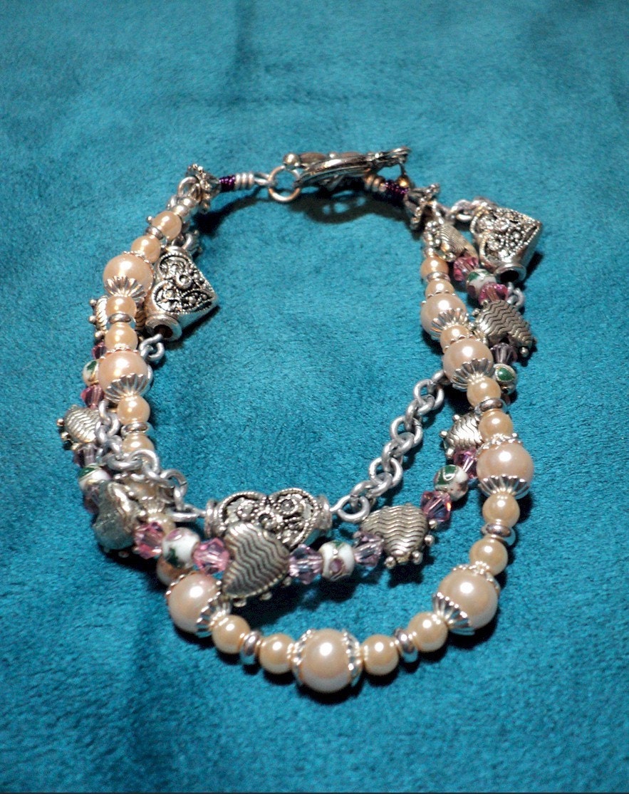 Treasured Hearts Mixed Media Bracelet