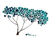 Safari Tree LOVE BIRDS V090 Limited edition Art Print Travel time blue turquoise sunset light