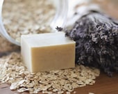 Lavender Oatmeal Soap - 100% Natural, Cold Process, Olive Oil Handmade Soap